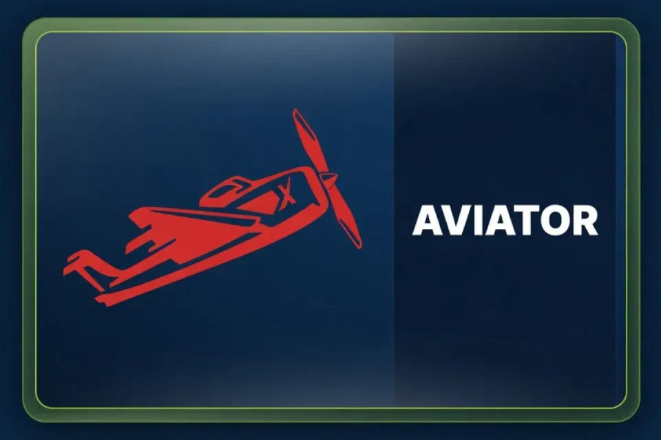 Aviator game artwork in a navy and lime frame